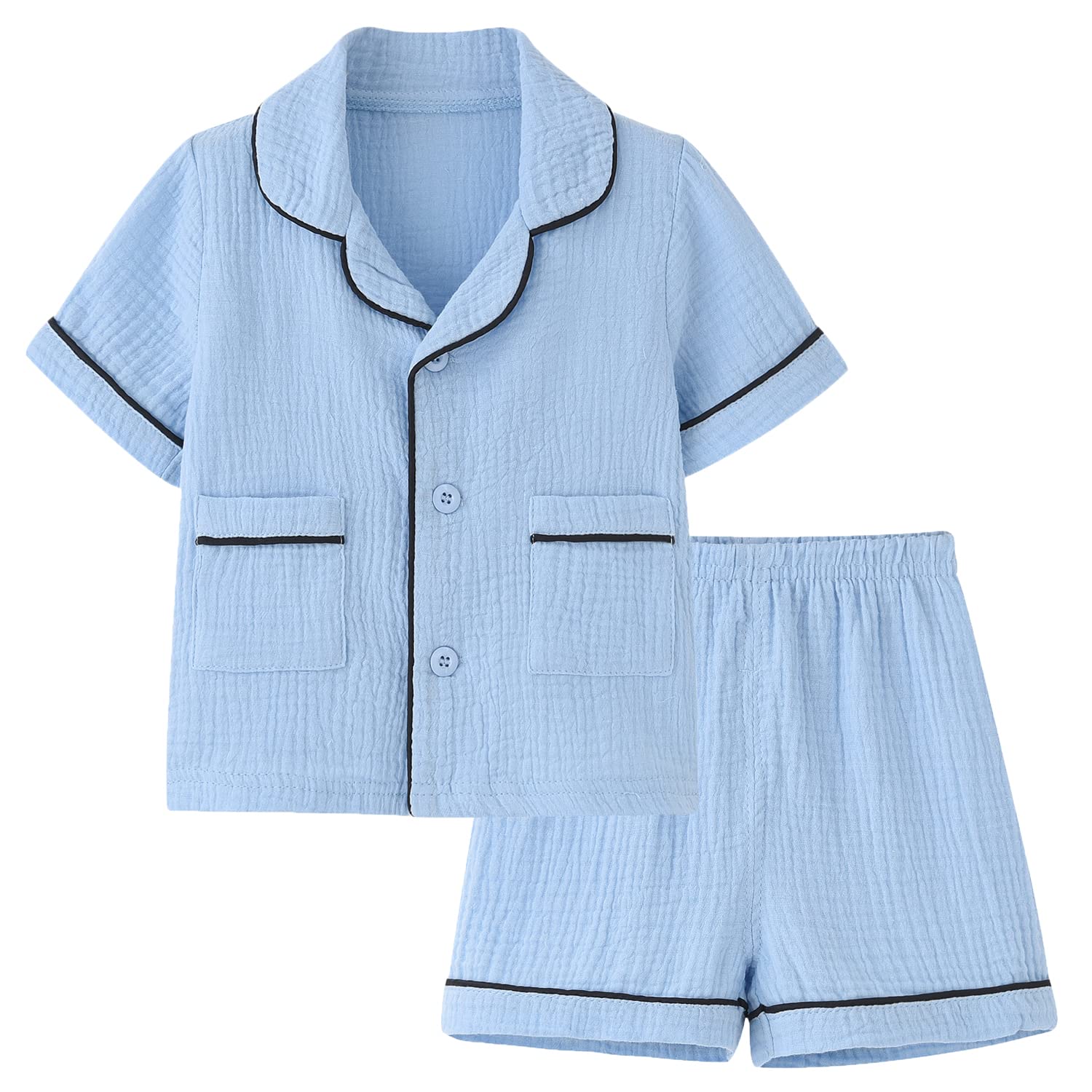 Biniduckling Baby Pajamas Summer Short Pjs For Toddler Girls Boys 3T Blue – Cute WBBAPB07QMD45XM