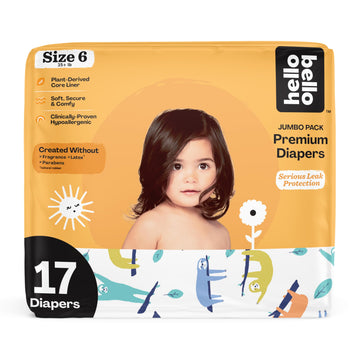 Hello Bello Premium Baby Diapers Size 6 I 17 Count Of Disposable, Extra-Absorbent, Hypoallergenic Baby Diapers With Snug And Com