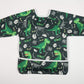 Sigzagor Baby Bib Long Sleeved Shirt With Pocket 1-3 Years Old Toddler For Boys (Green Dinosaurs)