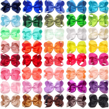 C  Llot 40 Pieces 6 Inch Hair Bows For Girls Clips Grosgrain Ribbon Boutique Hair Bow Alligator Clips For Girls Teens Toddlers K