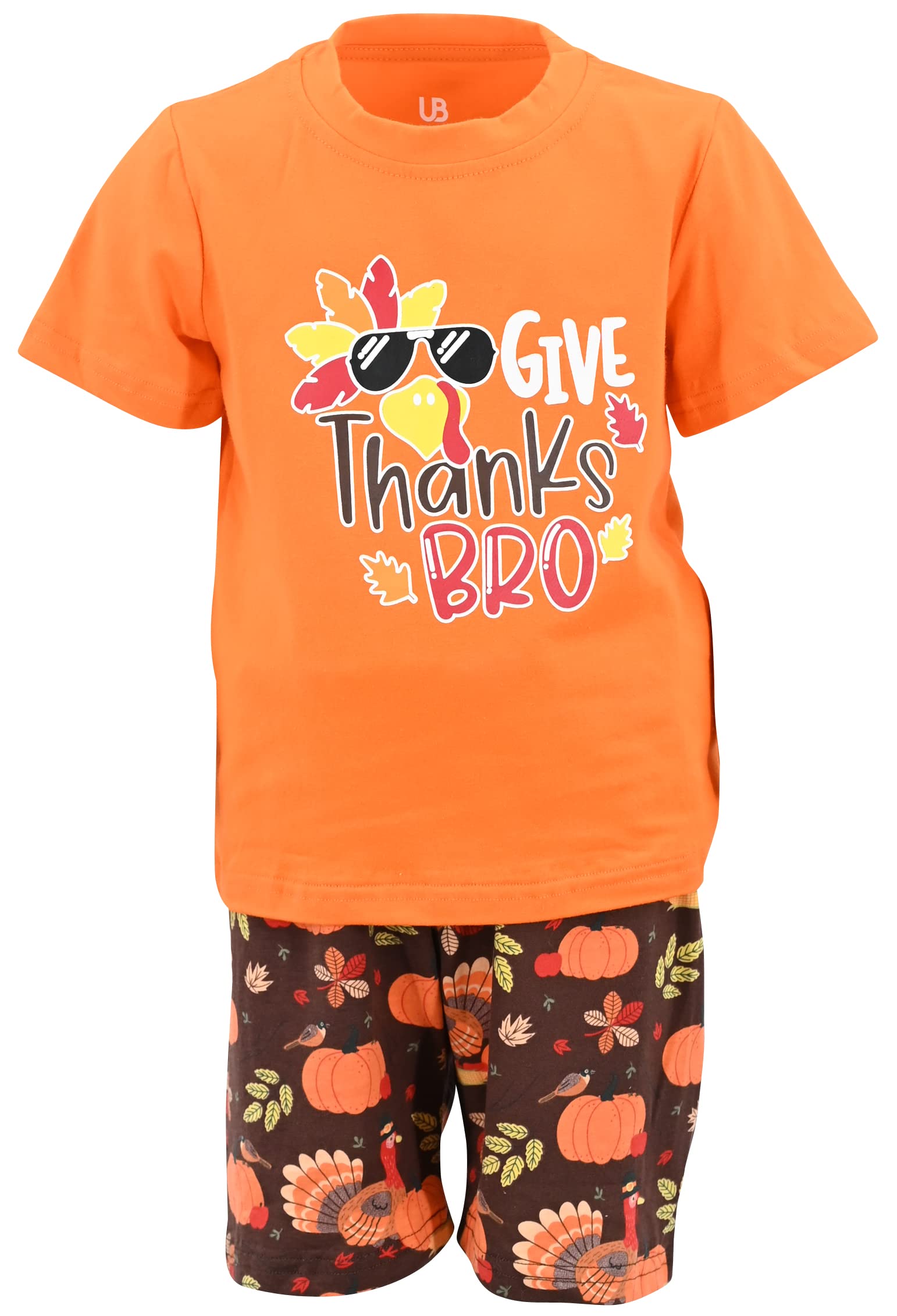 Unique Baby Boys 2 Piece Give Thanks Bro Thanksgiving Clothes Outfit Set (7Y, Or WBBAPB0B3KBJ6ZJ