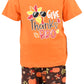 Unique Baby Boys 2 Piece Give Thanks Bro Thanksgiving Clothes Outfit Set (7Y, Orange)