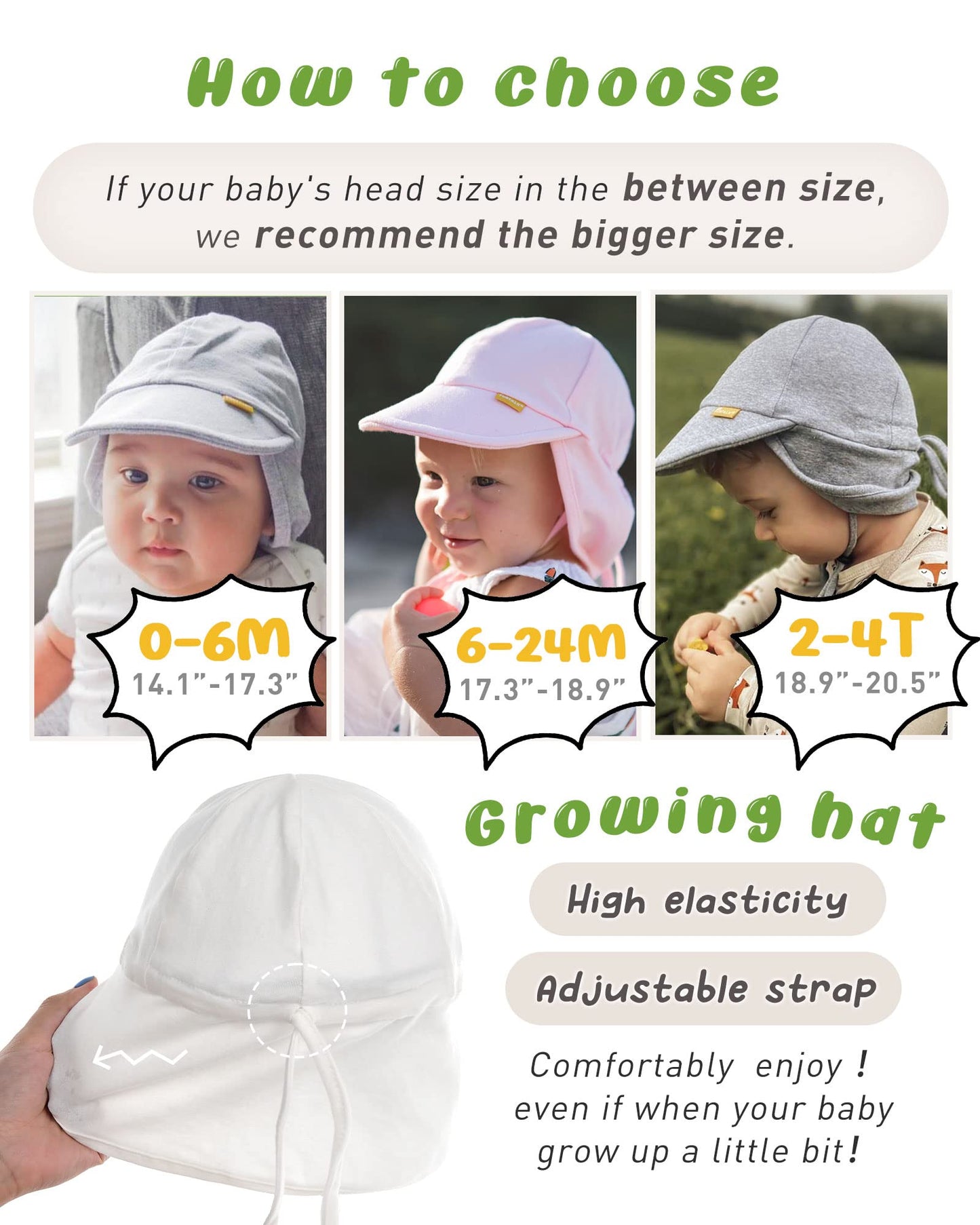 Furtalk Baby Sun Hat Upf 50+ Uv Ray Sun Protection Cotton Toddler Hats For Boys Girls