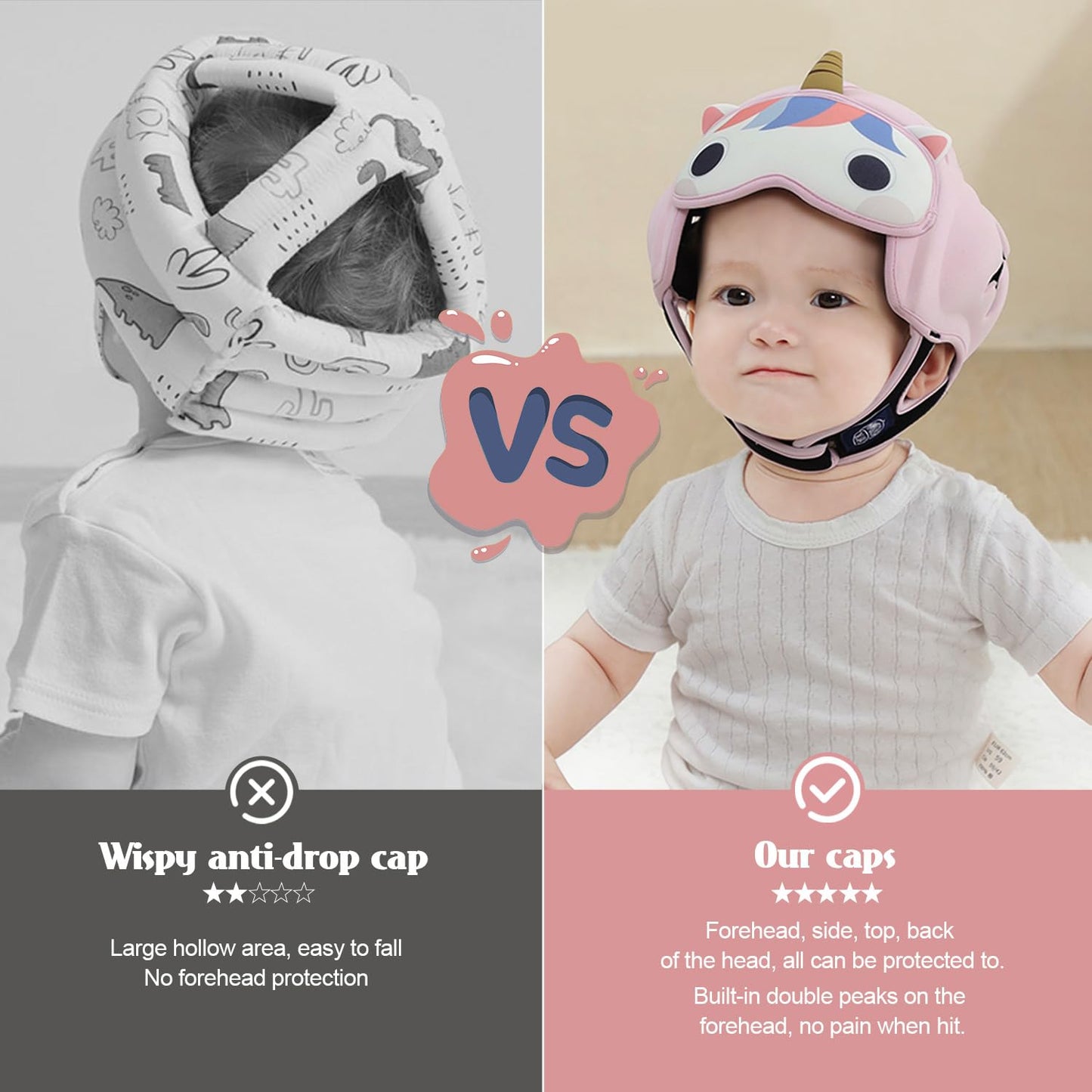 Baby Head Protector Helmet, Breathable Baby Head Protector For Crawling And Walking, Infant Soft Helmet, Anti-Collision, Ultra-L