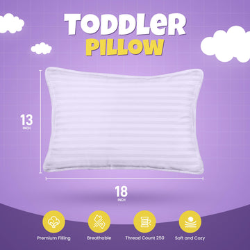 Utopia Bedding Toddler Pillow (Lavender, 2 Pack), 13X18 Pillows For Sleeping, Soft And Breathable Cotton Blend Shell, Small Kids