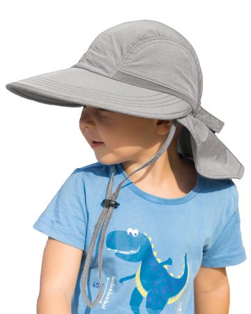 Toddler Kids Sun Hats With Neck Flap Upf 50+ Uv Protection Wide Rigid Brim Boys Girls Beach Swim Sunhat