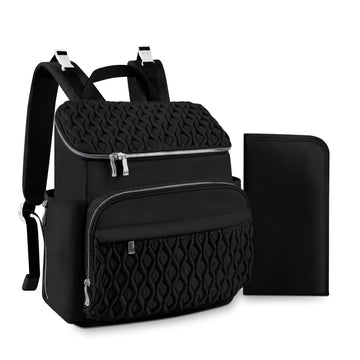 NatuFuse Baby Diaper Bag Backpack, Expandable Baby Bag for Girl Boy, Travel Diaper Backpack with Insulated Pocket, Changing Pad,
