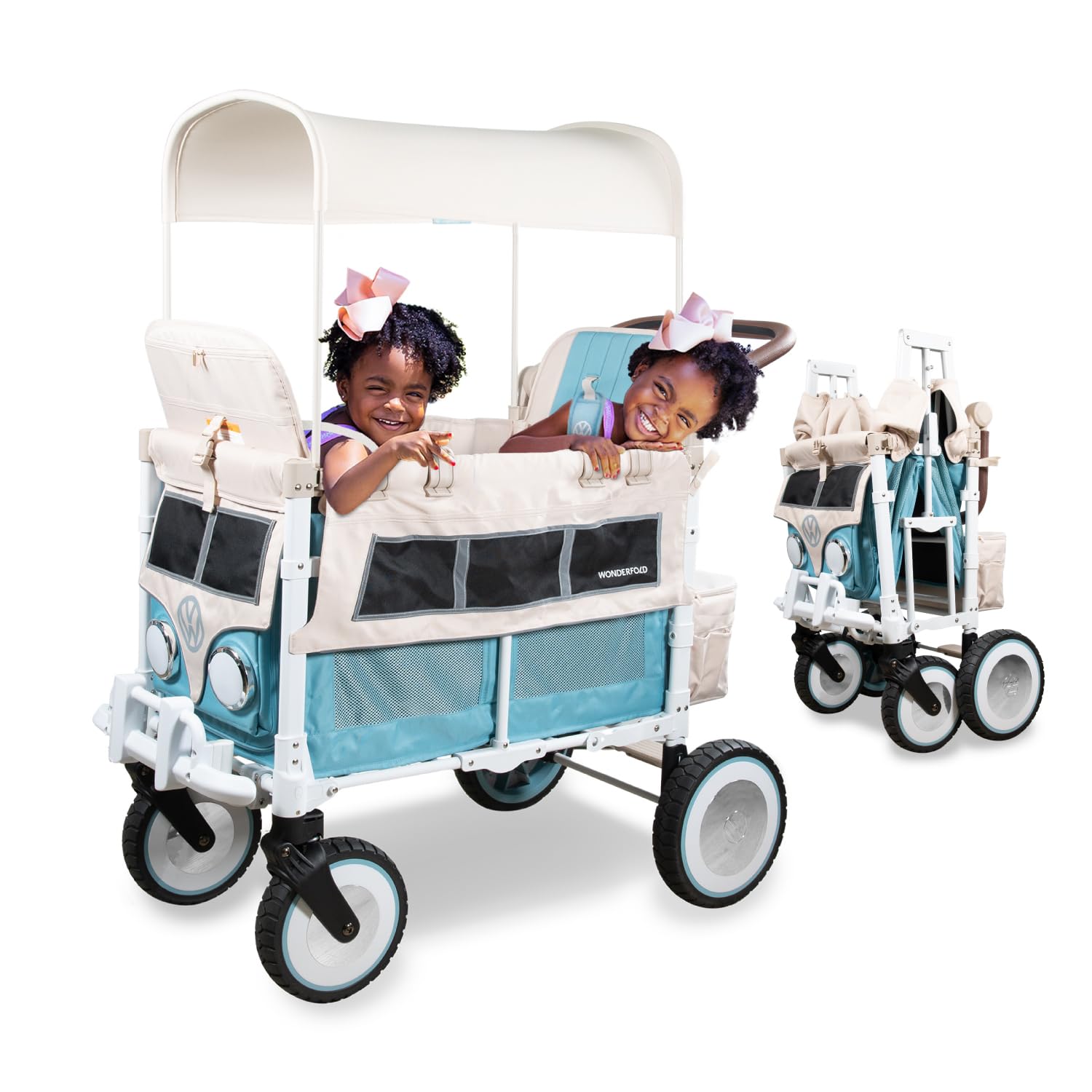 Wonderfold Volkswagen Stroller Wagon (2 Seater) - Collapsible Wagon St ...
