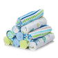 Spasilk 10 Pack Soft Terry Bath Washcloths - Newborn Boy Or Girl, Blue Stripes