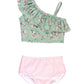 Rufflebutts One Shoulder Ruffle Tankini - Tea Roses - 6