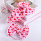 Yanjie Hairband 2 Pack - Valentines Design, Red Heart Handmade Headbands For Girls Infants Toddlers, Soft Comfortable Nylon Hair