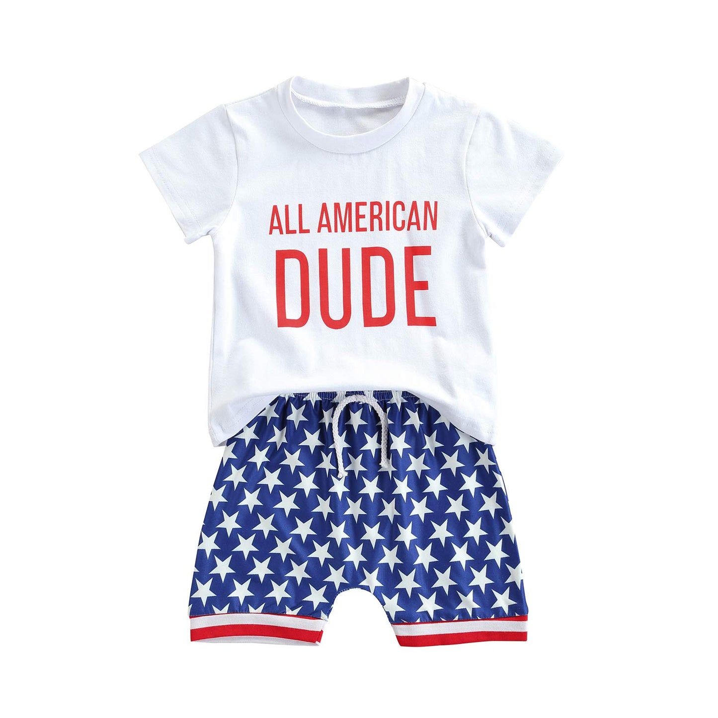 Fybitbo Baby Boy 4Th Of July Outfits Short Sleeve Tee Shirt And Casual Shorts 2Pcs Fourth Of July Summer Outfit (Stars And Strip