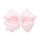 Wee Ones Girls' Grosgrain Hair Bows with Organza Overlay on a WeeStay Clip, King, Petal Pink