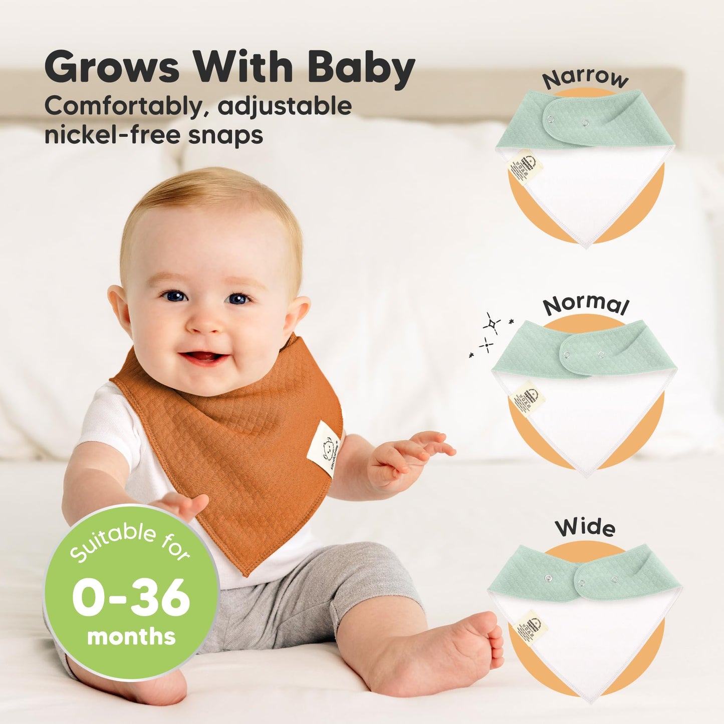 Keababies Bandana Bibs, 8-Pack Baby Bibs For Baby Girls, Boys - Organic Cotton Bibs For Drooling And Teething, Soft, Absorbent N