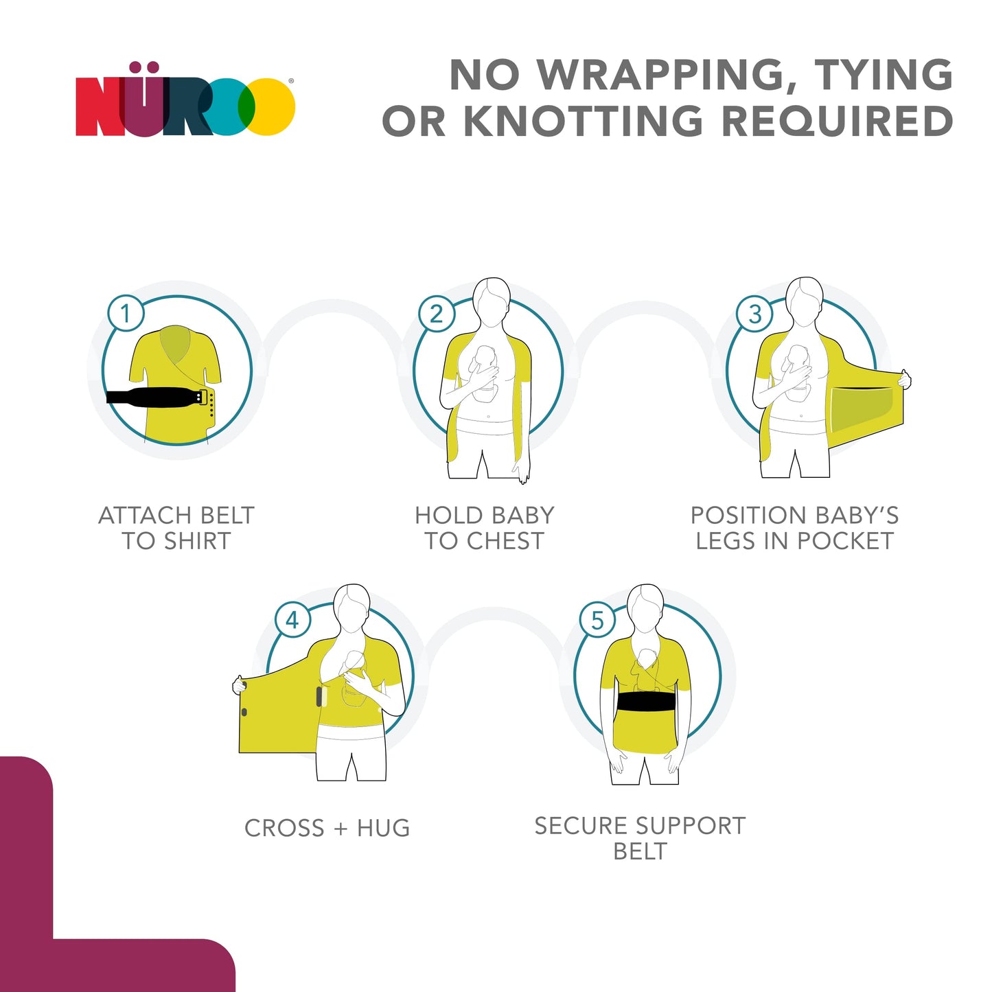 Brownmed - NuRoo Pocket - Comfortable Skin-to-Skin Shirt for Mom & Baby - Full-Coverage Baby Wrap Carrier Shirt for Newborns - B