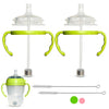 Straw Cup Conversion Kit For Comotomo Baby Bottles 2-Count, Food Grade Silicone Straw Nipples, All Silicone Weighted Straw, Bott