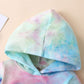 Newborn Infant Baby Girls Sweatshirts Tie Dye Sweatsuit Hoodies Tops Pants 2Pc Tracksuit Fall Winter Clothes Set (Green, 18-24 M