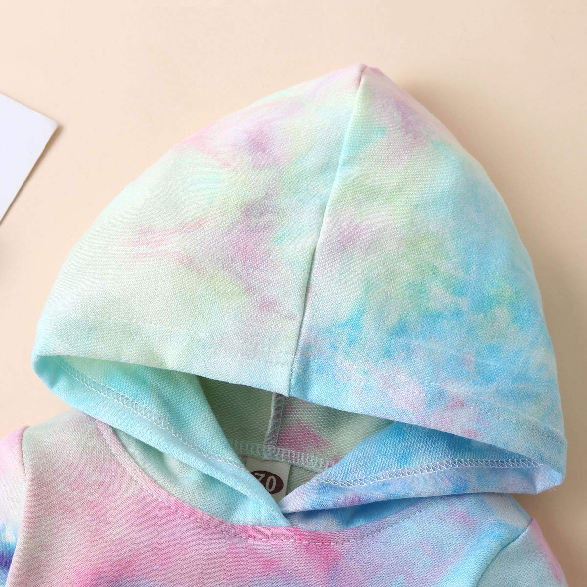 Newborn Infant Baby Girls Sweatshirts Tie Dye Sweatsuit Hoodies Tops Pants 2Pc Tracksuit Fall Winter Clothes Set (Green, 18-24 M