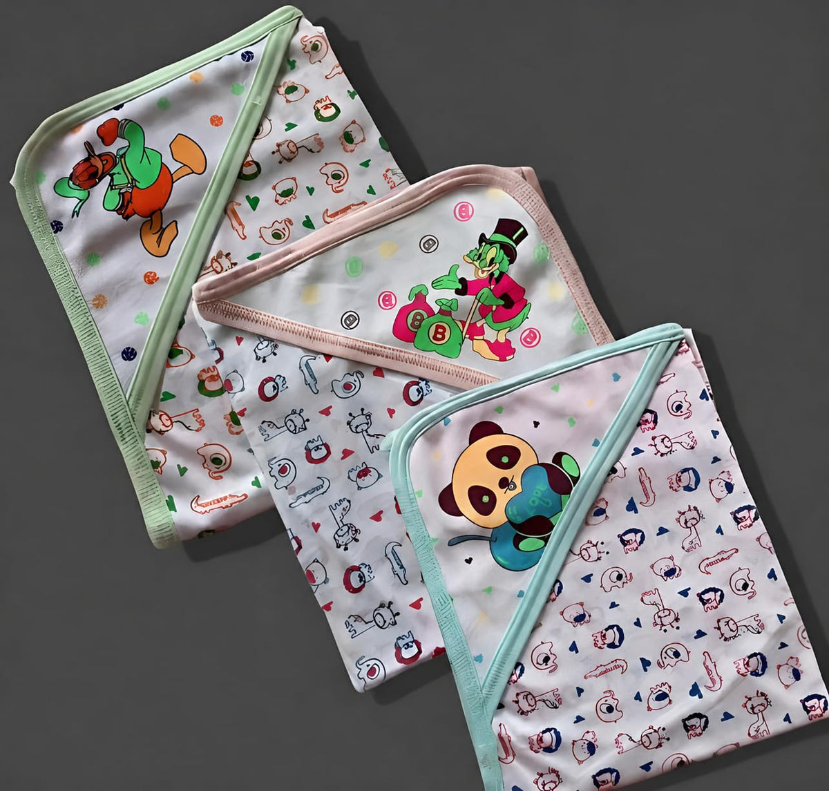 Baby Towels Pack of 3 with Cartoon Prints
