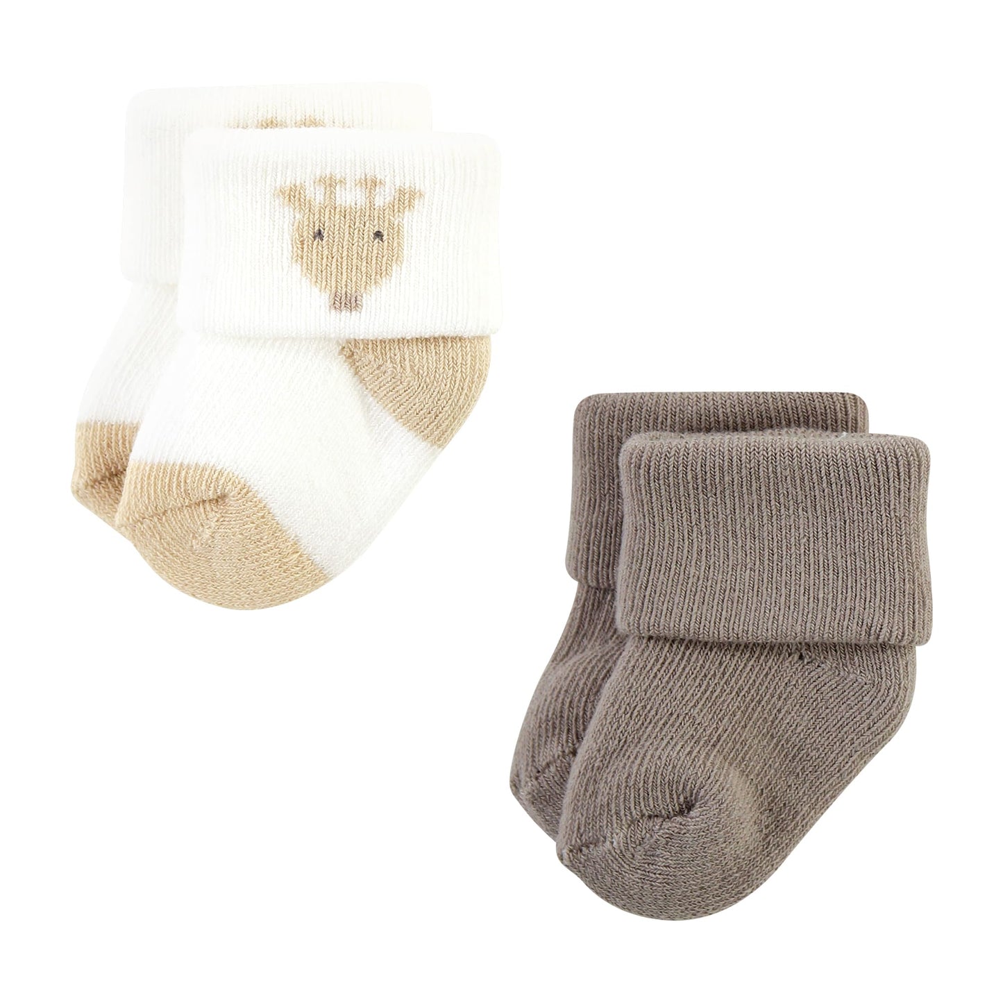 Hudson Baby Unisex Baby Cotton Rich Newborn And Terry Socks, Modern Giraffe, 6-12 Months