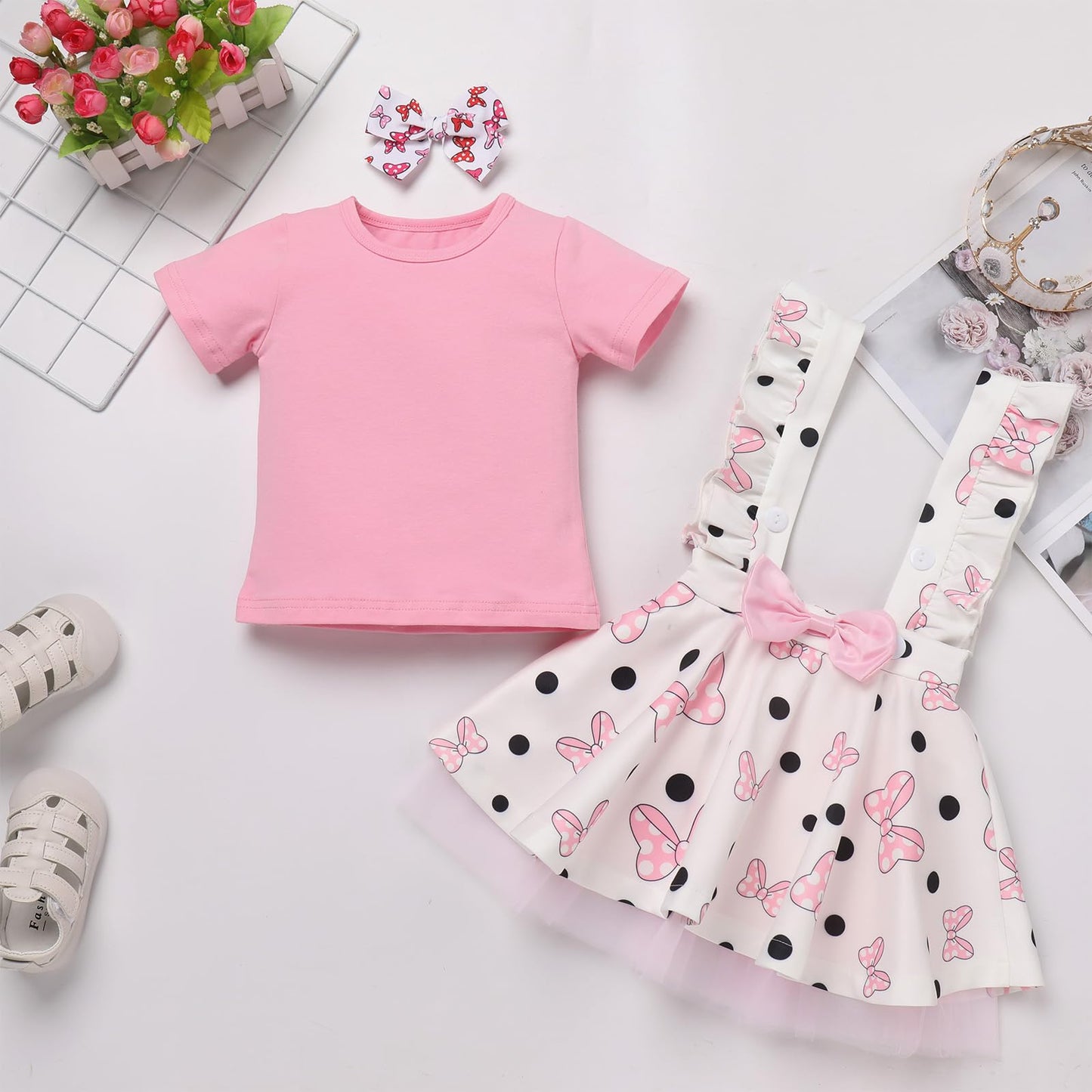 Toddler Halloween Costume: Half 1St 2Nd 3Rd Birthday Girl Outfit Baby T-Shirt Top + Mouse Ears Tutu Skirt + Bow Headband 3Pcs Cl