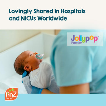 Razbaby Jollypop Pacifier For Babies 3 Months And Up, Usa Made, Natural Shaped Orthodontic Binky, Lovingly Shared In Nicus & Hos