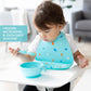 Bumkins Baby Bowl, Silicone Baby Feeding Set With Suction For Baby And Toddler, Includes Spoon And Lid, First Feeding Set, Essen