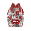 Noverbibi Custom Football Baby Diaper Bag with Name - Personalized Nursing Travel Tote Backpack for Mom or Dad, Custom Name Baby