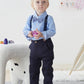 Salnier Toddler Dress Suit Baby Boys Clothes Sets Bowtie Shirts + Suspenders Pants 3Pcs Gentleman Outfits Suits 6 Month - 6 Year