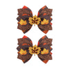 YanJie 3 2PCS Fall Hair Clips for Girls Maple Thanksgiving Hair Bows for Women Glitter Fall Bows for Toddler Girls Autumn Outfit