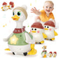 Hestiasko Dancing Duck Toy for Babies 6-36 Months, Musical Crawling & Tummy Time Toy Set with Magnetic, Learning Crawl Interacti