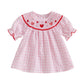 Toddler Baby Girl Valentines Day Outfit Ruffle Smocked Heart Embroidery Dress Plaid Playwear Summer Outfit 6M-4T (Pink, 2-3 Year