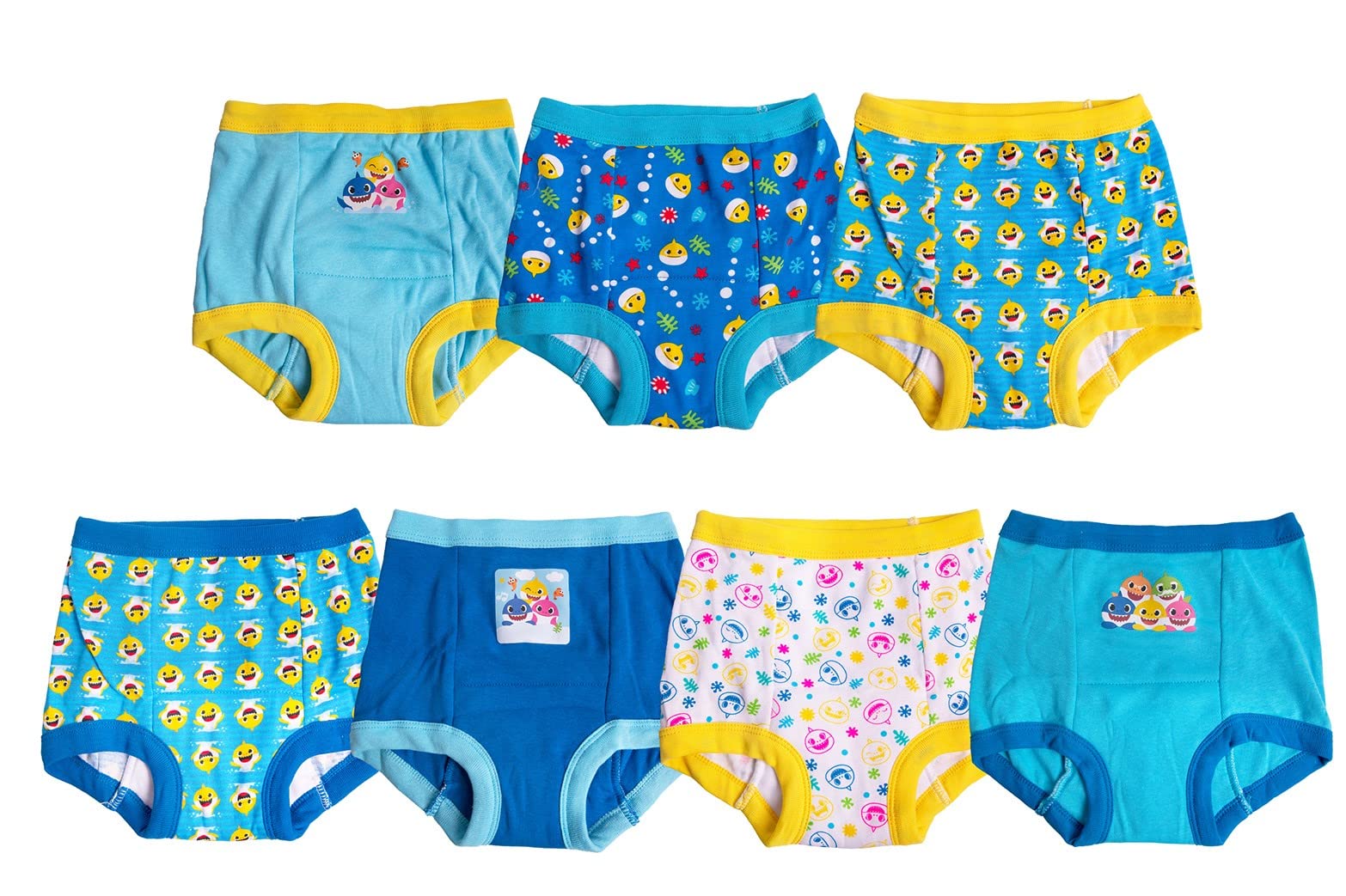 Baby Shark Boys Potty Pant Multipacks Training Underwear, Blue 7Pk, 4T Us
