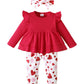 Baby Clothes Girl 12-18 Months Valentine'S Day Outfits Infant Clothes For Girls 12-18 Months Long Sleeve Ruffle Top Love Heart P