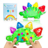 ElapseGlow Dinosaur Sensory Counting Toys for Toddlers 3-4, Montessori Color Sorting & Matching Games, Fine Motor Skills Develop