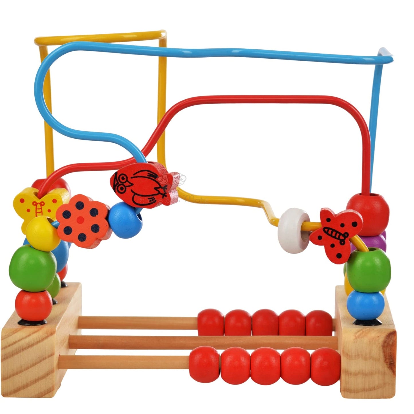Trinkets & More  Wooden Beads Maze (30 Pieces) Puzzle Game Roller Coaster Toddler Large Abacus Learning Activity Centre Kids Ed