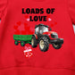 Ddsol Toddler Boy Girl Valentines Sweatshirt Tractor Cotton Long Sleeve Pullover Shirt Loads Of Love Hearts Kid Tee Top Clothes
