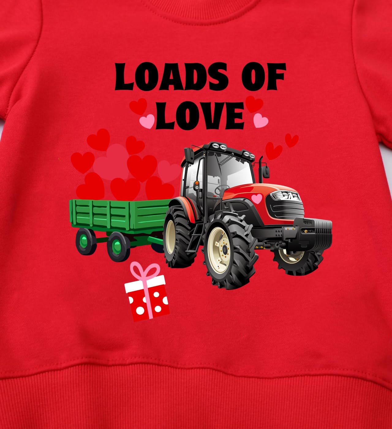 Ddsol Toddler Boy Girl Valentines Sweatshirt Tractor Cotton Long Sleeve Pullover Shirt Loads Of Love Hearts Kid Tee Top Clothes