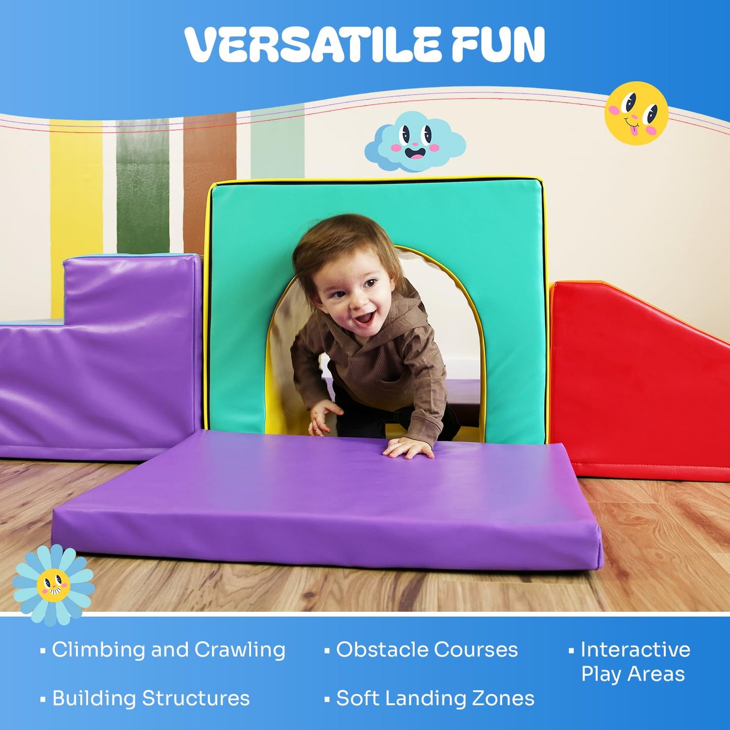 New Bounce Toddler Climbing Toys - Soft Play Set For Kids - Foam Climbing Blocks - Safe Soft Gym Equipment - Great For All Ages