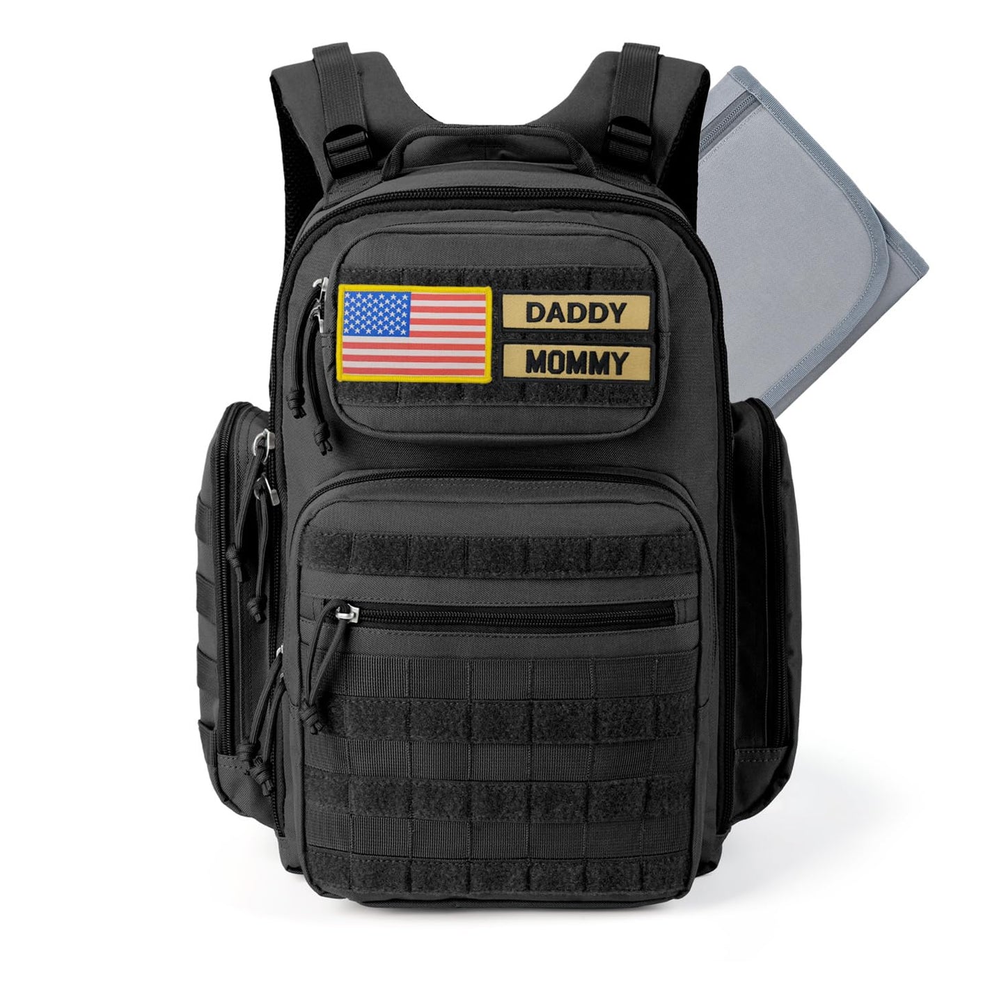 MIRACOL Outdoor Military Diaper Bag: Tactical Style Baby Backpack with Insulated Pockets & Changing Pad - Hiking Camping Essenti