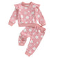 BeQeuewll Baby Girl Clothes Fall Winter Outfits Long Sleeve Sweatsuit Checkboard Sweatshirt and Pants Toddler Infant Clothing (F