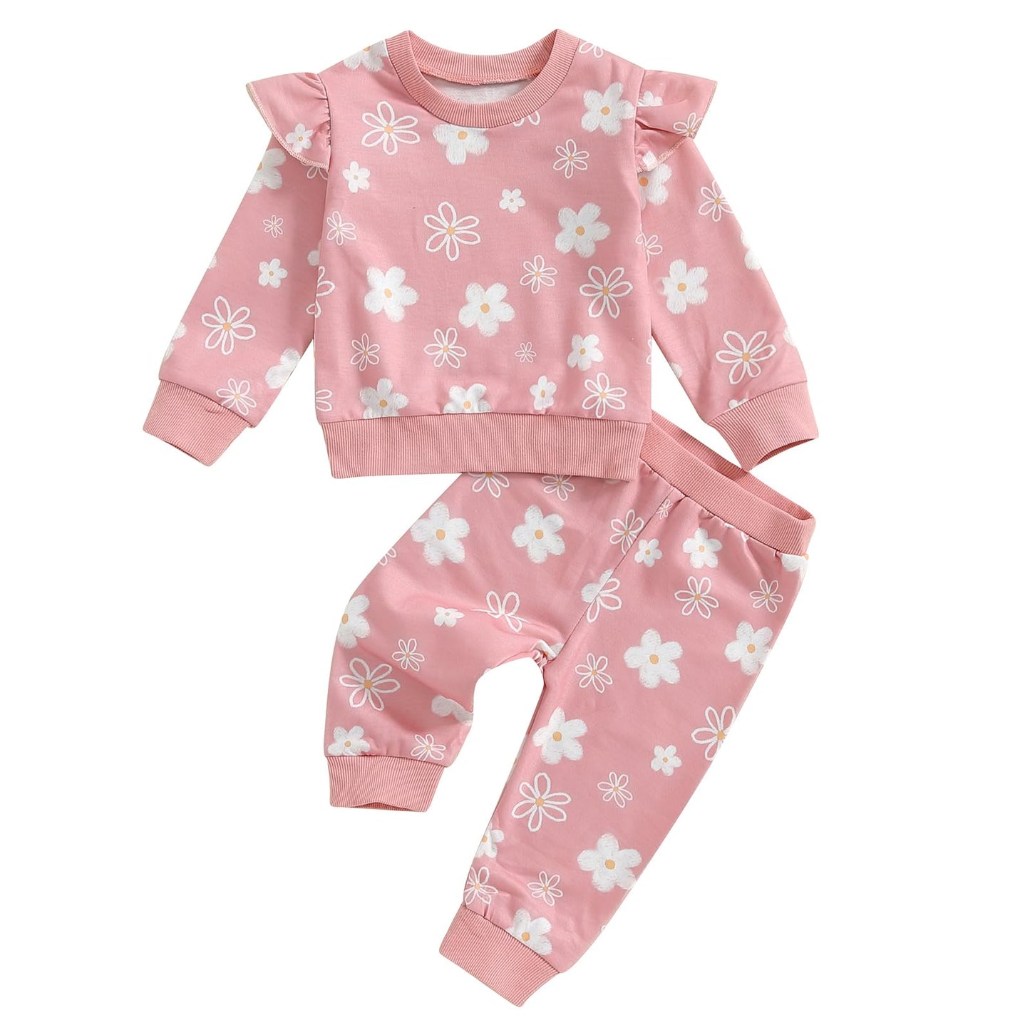 BeQeuewll Baby Girl Clothes Fall Winter Outfits Long Sleeve Sweatsuit Checkboard Sweatshirt and Pants Toddler Infant Clothing (F