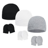 American Trends Baby Beanies For Boys Girls Newborn Infant Hat With Mittens Cute Cotton Hospital Hats For 0-6 Months 3 Pack Blac