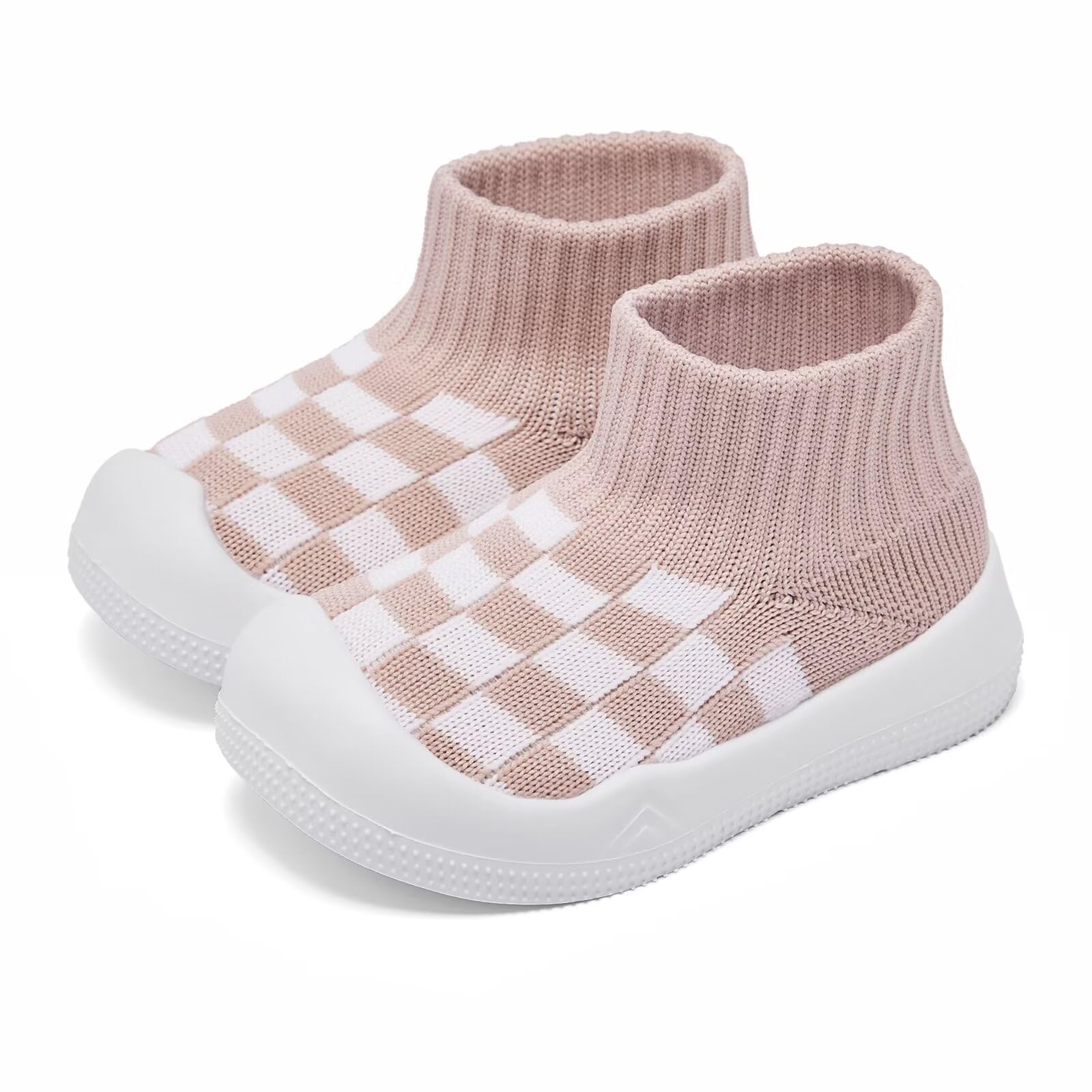 Eashi Toddler Shoes Girls Boys Sock Shoes Toddler Dress Shoes Baby Walking Shoes Slip On Size 7 Pink
