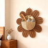 ZELPHORA Woven Rattan Storage Basket MultiFunctional Boho Nursery Wall Decor Easy to Clean Flower Shaped Wall Basket for Kids, 
