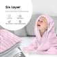 Arnzion Baby Hooded Towels For Babies And Toddlers, Muslin Baby Bath Towel Soft And Absorbency For Baby Girls (Pink 1 Pack)