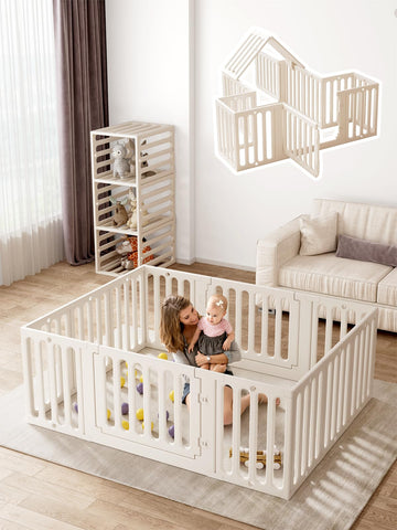 Vbaby Baby Playpen For Babies And Toddlers, 66' X 51' Plastic Baby Play Pen For Toddler 1-3, 12 Panels Large Baby Play Yard, I