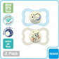 Mam Supreme Night Baby Pacifier, For Sensitive Skin, Patented Nipple, 2 Pack, 6-16 Months, Boy