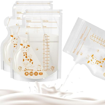 Mumgaroo Breastmilk Storage Bag Freezer, 8.5 Oz / 40 Pcs Breast Milk Storage Bags Freezer With Double Zip Lock, Self Standing, P