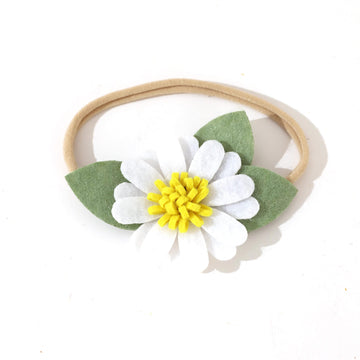 Agkvw White Felt Daisy Baby Headband- Two Groovy And Groovy One Headband, Woodland Baby Headbands, New Born Shooting Props, Half